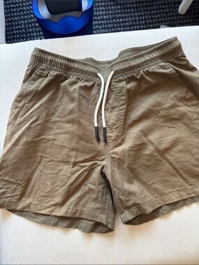 OAS Olive Green Cotton-Linen 5” Shorts (L)